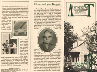 Thumbnail image of first page of Mallett-Rogers House brochure, ca. 1988