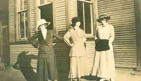 Students at the railroad station